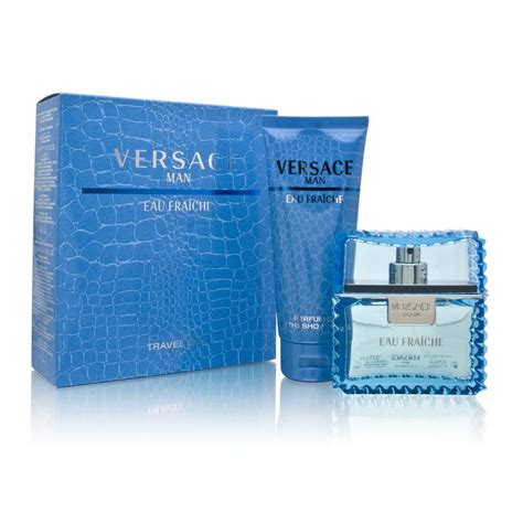 versace eau fraiche men's cologne gift set|versace man cologne with bag.